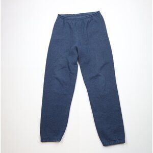 Vtg 90s Streetwear Mens Large Faded Blank Heavyweight Sweatpants Joggers Blue